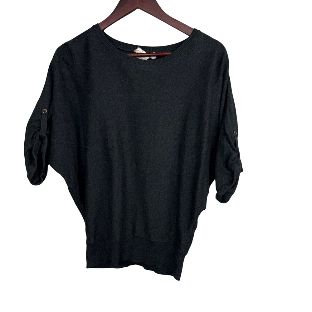 Kenar Dolman Sleeve Knit Sweater Top Women's Medium Charcoal Gray